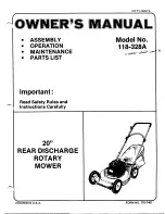 Предварительный просмотр 1 страницы MTD 118-328A Owner'S Manual