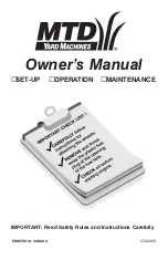 Предварительный просмотр 1 страницы MTD 11A-433E500 Owner'S Manual