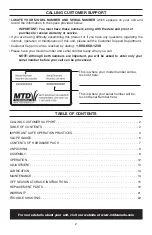 Предварительный просмотр 2 страницы MTD 11A-433E500 Owner'S Manual