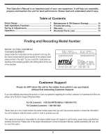 Предварительный просмотр 2 страницы MTD 11A-503A800 Operator'S Manual