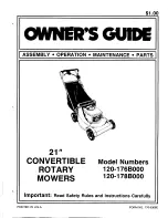 Предварительный просмотр 1 страницы MTD 120-176B000 Owner'S Manual