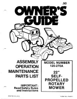 Предварительный просмотр 1 страницы MTD 120-270A Owner'S Manual