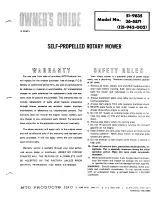 Предварительный просмотр 1 страницы MTD (121-942-002) Owner'S Manual