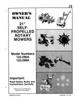 MTD 122-290A Owner'S Manual preview