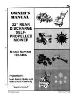 Предварительный просмотр 1 страницы MTD 122-346A Owner'S Manual