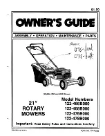 Предварительный просмотр 1 страницы MTD 122-466B000 Owner'S Manual