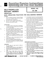 Preview for 1 page of MTD 123-280 Operating/Service Instructions Manual