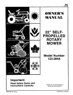 Предварительный просмотр 1 страницы MTD 123-284A Owner'S Manual