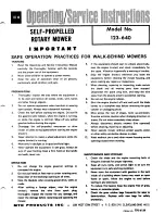 Preview for 1 page of MTD 123-640 Operating/Service Instructions Manual