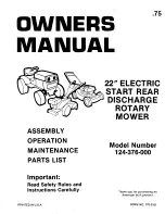 Предварительный просмотр 1 страницы MTD 124-376-000 Owner'S Manual