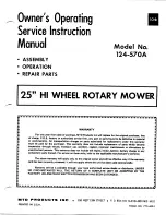 Предварительный просмотр 1 страницы MTD 124-570A Owner'S Operating Service Instruction Manual