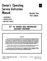 Preview for 1 page of MTD 125-550A Owner'S Operating Service Instruction Manual