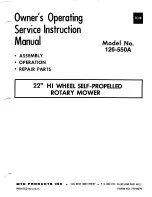 MTD 126-550A Owner'S Operating Service Instruction Manual preview