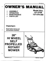 Предварительный просмотр 1 страницы MTD 127-570-300 Owner'S Manual