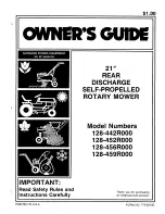 Предварительный просмотр 1 страницы MTD 128-442R000 Owner'S Manual