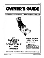 Предварительный просмотр 1 страницы MTD 129-176E000 Owner'S Manual