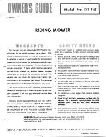 Предварительный просмотр 1 страницы MTD 131-415 Owner'S Manual