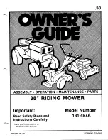 Предварительный просмотр 1 страницы MTD 131-497A Owner'S Manual