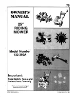 Предварительный просмотр 1 страницы MTD 132-360A Owner'S Manual