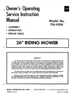 Preview for 1 page of MTD 134-410A Owner'S Operating Service Instruction Manual