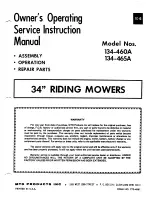 MTD 134-460A Owner'S Operating Service Instruction Manual предпросмотр