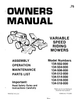 MTD 134-502-000 Owner'S Manual предпросмотр