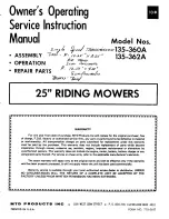 Preview for 1 page of MTD 135-360A Owner'S Operating Service Instruction Manual