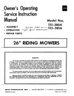 Предварительный просмотр 1 страницы MTD 135-380A Owner'S Operating Service Instruction Manual