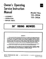 MTD 135-390A Owner'S Operating Service Instruction Manual preview