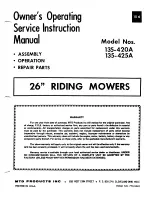 MTD 135-420A Owner'S Operating Service Instruction Manual preview