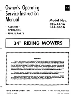 Предварительный просмотр 1 страницы MTD 135-440A Owner'S Operating Service Instruction Manual