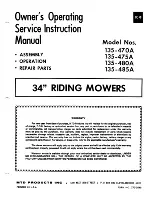 MTD 135-470A Owner'S Operating Service Instruction Manual preview