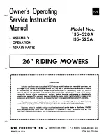 MTD 135-520A Owner'S Operating Service Instruction Manual предпросмотр