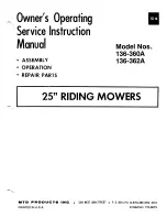 Предварительный просмотр 1 страницы MTD 136-360A Owner'S Operating Service Instruction Manual