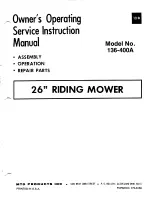 Предварительный просмотр 1 страницы MTD 136-400A Owner'S Operating Service Instruction Manual