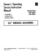 Предварительный просмотр 1 страницы MTD 136-402A Owner'S Operating Service Instruction Manual