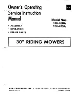 MTD 136-430A Owner'S Operating Service Instruction Manual preview