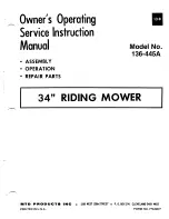 Предварительный просмотр 1 страницы MTD 136-445A Owner'S Operating Service Instruction Manual