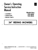 Предварительный просмотр 1 страницы MTD 136-480A Owner'S Operating Service Instruction Manual