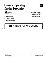 MTD 136-495A Owner'S Operating Service Instruction Manual preview