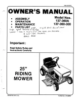 Preview for 1 page of MTD 137-360-300 Owner'S Manual