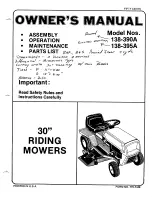 Предварительный просмотр 1 страницы MTD 138-390A Owner'S Manual