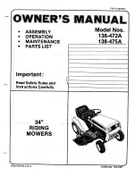 Preview for 1 page of MTD 138-472A Owner'S Manual