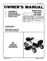 MTD 138-493A Owner'S Manual preview