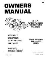 Предварительный просмотр 1 страницы MTD 144-995-000 Owner'S Manual