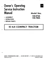 Preview for 1 page of MTD 146-672A Owner'S Operating Service Instruction Manual