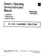 Preview for 1 page of MTD 146-960A Owner'S Operating Service Instruction Manual