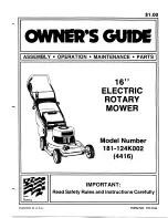 Предварительный просмотр 1 страницы MTD 181-124K002 Owner'S Manual