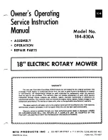 MTD 184-830A Owner'S Operating Service Instruction Manual предпросмотр