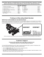 Предварительный просмотр 2 страницы MTD 190-032-101 Operator'S Manual